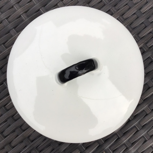 Vintage Double Boiler Enamelware White Black 3 Piece Set Pots & Lid - Picture 3 of 13